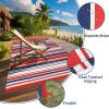 Garvee Waterproof Outdoor Rug 8×10, Plastic Straw Patio Camping Rug, Indoor Outdoor RV Mat Carpet for Deck, Camper, Porch, Balcony, Backyard, Picnic (Light Blue)(Red/Dark Blue)