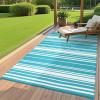 Garvee Waterproof Outdoor Rug 8×10, Plastic Straw Patio Camping Rug, Indoor Outdoor RV Mat Carpet for Deck, Camper, Porch, Balcony, Backyard, Picnic (Light Blue)(Light Blue)