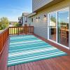 Garvee Waterproof Outdoor Rug 8×10, Plastic Straw Patio Camping Rug, Indoor Outdoor RV Mat Carpet for Deck, Camper, Porch, Balcony, Backyard, Picnic (Light Blue)(Light Blue)