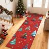 Garvee 2×6 Runner Rug, Checkered Christmas Rugs for Holiday Decor, Non Slip Low Pile Washable Rug for Kitchen, Entryway, Living Room, Bedroom, Red(Red (Xmas Tree))