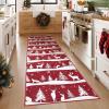 Garvee 2×6 Runner Rug, Checkered Christmas Rugs for Holiday Decor, Non Slip Low Pile Washable Rug for Kitchen, Entryway, Living Room, Bedroom, Red(Red (Xmas Tree Reindeer))