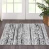 Garvee 3×5 ft Modern Geometric Area Rug for Living Room, Plush & Soft Faux Wool,Machine Washable Non-Slip Large Carpet for Living Room, Bedroom, Dining Room/Office/Farmhouse/Home Decor(Blue)(Grey)