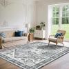 Garvee 8×10 ft Vintage Boho Floral Area Rug, Machine Washable Rugs Low Pile Ultra-Thin Soft Carpet, Non-Slip Non-Shedding Accent Rug for Living Room, Bedroom/Entryway/Dining Room/Office(Red)(Grey)