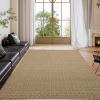 Garvee 9×12 ft Realistic Braided Area Rug, Stain Resistant Machine Washable Non-Shedding Modern Abstract Rug, Soft Thin Indoor Non Slip Carpet for Bedroom/Dining Room,/KIds Play Room/Home Office(Blue)(Camel)