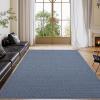 Garvee 9×12 ft Realistic Braided Area Rug, Stain Resistant Machine Washable Non-Shedding Modern Abstract Rug, Soft Thin Indoor Non Slip Carpet for Bedroom/Dining Room,/KIds Play Room/Home Office(Blue)(Blue)