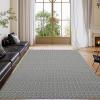 Garvee 9×12 ft Realistic Braided Area Rug, Stain Resistant Machine Washable Non-Shedding Modern Abstract Rug, Soft Thin Indoor Non Slip Carpet for Bedroom/Dining Room,/KIds Play Room/Home Office(Blue)(Black)