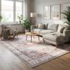 Garvee Area Rugs, Soft Vintage Floral Design, Machine Washable, Anti-Slip TPR Backing, Reinforced Edges, Home Decor for Living Room,Bedroom(Orange)
