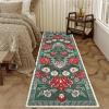 Garvee Floral 9×12 Area Rugs for Living Room Bedroom Soft Non Slip Stain Resistant Botanical Print Carpet Indoor Vintage Low Pile Large Floor Rug for Dining Room Classroom Office Apartment, Green(Grey Green)