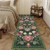 Garvee Floral 9×12 Area Rugs for Living Room Bedroom Soft Non Slip Stain Resistant Botanical Print Carpet Indoor Vintage Low Pile Large Floor Rug for Dining Room Classroom Office Apartment, Green(Green)