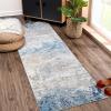 Garvee Washable 4×6 Area Rug for Bedroom Low Pile Living Room Carpet Mat Non Shedding Modern Braided Print (Not Woven) Small Carpet for Bedside Kitchen Entryway Kids Room Office College Dorm, Beige(Abstract | Grey Blue)
