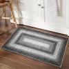 Garvee Washable 4×6 Area Rug for Bedroom Low Pile Living Room Carpet Mat Non Shedding Modern Braided Print (Not Woven) Small Carpet for Bedside Kitchen Entryway Kids Room Office College Dorm, Beige(Braided | Grey)