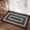 Garvee Washable 4×6 Area Rug for Bedroom Low Pile Living Room Carpet Mat Non Shedding Modern Braided Print (Not Woven) Small Carpet for Bedside Kitchen Entryway Kids Room Office College Dorm, Beige(Braided | Black)