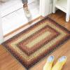 Garvee Washable 4×6 Area Rug for Bedroom Low Pile Living Room Carpet Mat Non Shedding Modern Braided Print (Not Woven) Small Carpet for Bedside Kitchen Entryway Kids Room Office College Dorm, Beige(Braided | Red)
