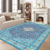Garvee Washable 4×6 Area Rugs for Living Room – Rug Bedroom Rug-Carpet, Neutral Moody Vintage, Traditional Dining Room Rugs, Office Soft Comfortable, Non Slip. Red(Blue-green Hue)
