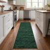 Garvee Washable Runner Rug 2×6 Hallway Runner Rug Modern Solid Color Non Slip Runners Minimalist Low Pile Non-Shedding Long Rugs Soft Thin Foldable Mat for Entryway Kitchen Bathroom Bedside Cream(Solid Green)