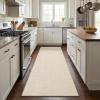 Garvee Washable Runner Rug 2×6 Hallway Runner Rug Modern Solid Color Non Slip Runners Minimalist Low Pile Non-Shedding Long Rugs Soft Thin Foldable Mat for Entryway Kitchen Bathroom Bedside Cream(Solid Beige)