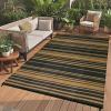 Garvee Waterproof Outdoor Rug 8×10, Plastic Straw Patio Camping Rug, Indoor Outdoor RV Mat Carpet for Deck, Camper, Porch, Balcony, Backyard, Picnic (Light Blue)(Black Brown)