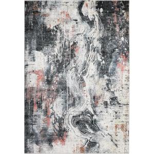 Garvee 8×10 Area Rug for Living Room – Washable, Modern Abstract, Soft Thin, No Slip, Stain Resistant Carpet for Bedroom Dining Room Farmhouse Nursery Home Office. Red(Red and Black)