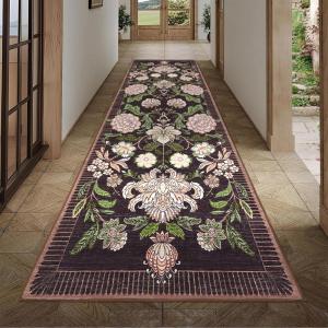 Garvee Floral 9×12 Area Rugs for Living Room Bedroom Soft Non Slip Stain Resistant Botanical Print Carpet Indoor Vintage Low Pile Large Floor Rug for Dining Room Classroom Office Apartment, Green(Purple)