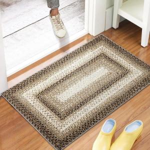 Garvee Washable 4×6 Area Rug for Bedroom Low Pile Living Room Carpet Mat Non Shedding Modern Braided Print (Not Woven) Small Carpet for Bedside Kitchen Entryway Kids Room Office College Dorm, Beige(Braided | Beige)