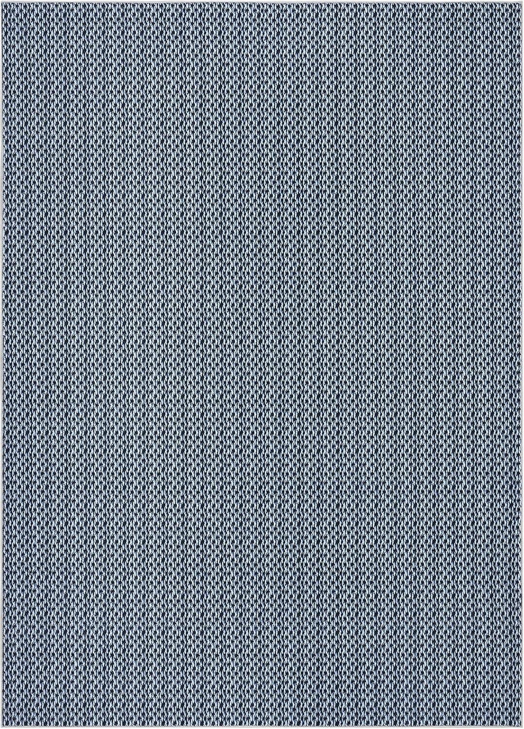 image:imageGarvee Vintage Print Area Rug5x7 ft Boho NonSlip Indoor Carpet with Realistic Braided Texture Stain Resistant Distressed Print Mat for Living RoomBedroomKitchenNurseryWashable DurableBlackBlue