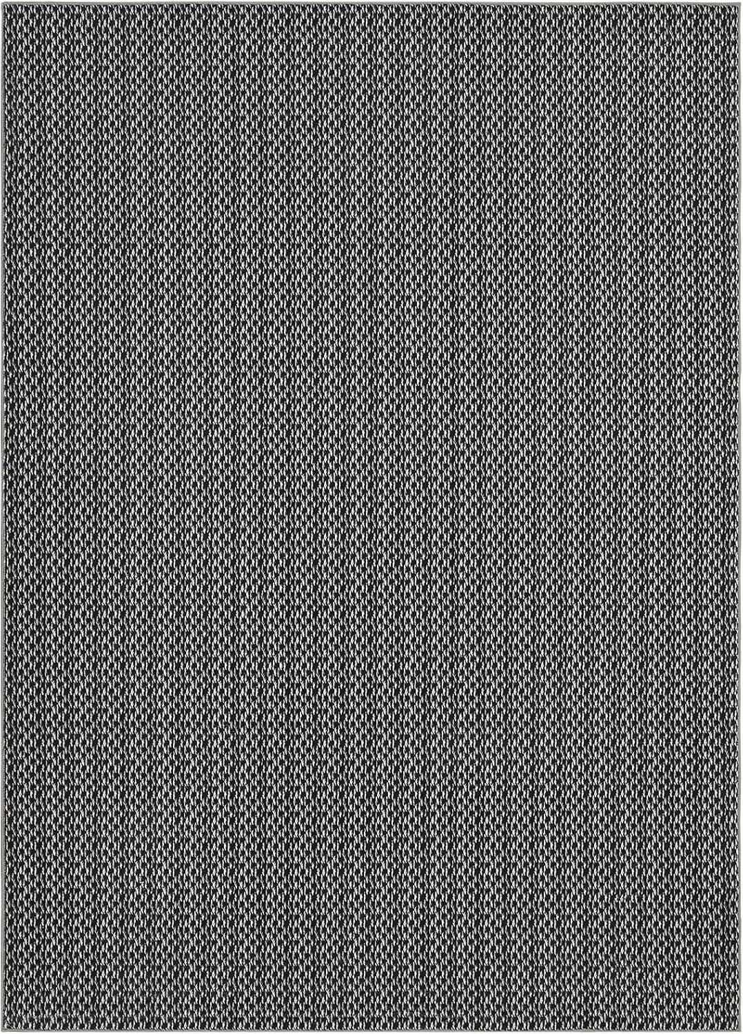 image:imageGarvee Vintage Print Area Rug5x7 ft Boho NonSlip Indoor Carpet with Realistic Braided Texture Stain Resistant Distressed Print Mat for Living RoomBedroomKitchenNurseryWashable DurableBlackBlack