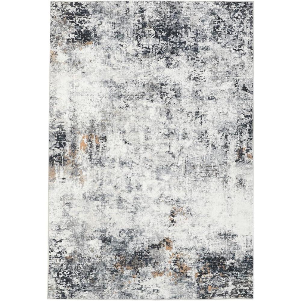 image:imageGarvee 5 ft x7 ft Rug AntiSlip Backing Abstract Area Rug Washable Modern Abstract Carpet for Living Room Foldable Low Pile Accent Rug with Non Slip Backing Soft Stain Resistant Floor Carpet NavyGrey