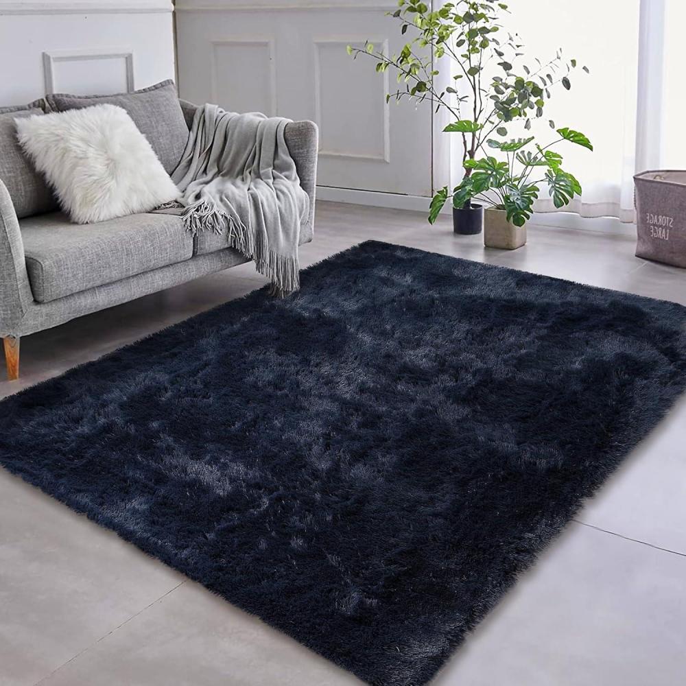 image:imageGarvee 9x12 Area Rug for Bedroom Navy Blue Fluffy Rugs Shag Carpet for Living Room Shag Rug for Kids Room Plush Furry Rugs Decorative Accent Rug for Indoor Home Floor Carpet Dark Navy