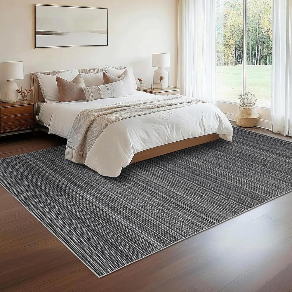 image:imageGarvee Washable Rugs 10x13 Area Rugs for Living Room Rugs for Bedroom Large Carpets Ultra Soft Faux Wool Retro Dining RoomNon SlipampNonShedding Low Pile for Home Office Decor Black