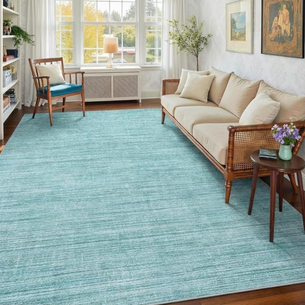 image:imageGarvee Washable Runner Rug for Hallway 2x6 Black Bathroom Rug Non Slip Non Shedding Modern Solid Color Floor Covering Stain Resistant Contemporary Accent Mats for Entryway Bedroom KitchenModernblue