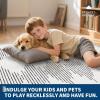 Garvee 10×13 Geometric Washable Rugs for Bedroom Minimalistic Striped Rug for Living Room Modern Office Carpet Non Slip Neutral Soft Nursery Rug Low Pile Large Farmhouse Rugs Green(Beige)