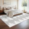 Garvee 10×13 Geometric Washable Rugs for Bedroom Minimalistic Striped Rug for Living Room Modern Office Carpet Non Slip Neutral Soft Nursery Rug Low Pile Large Farmhouse Rugs Green(Beige)