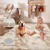 Garvee 10×13 Large Fluffy Living Room Area Rug Soft Plush Bedroom Throw Carpet Modern Solid Color Shaggy Rug Non Slip Non Shedding Fuzzy Faux Fur Area Rug for Nursery Home Decor, Beige
