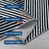 Garvee 10×13 Large Living Room Rugs, Modern Geometric Bedroom Rug Non Slip Low Pile Under Table Carpet for Dining Room, Stain Resistant Ultra Thin Throw Rug for Boy’s Room Office, Green(Striped|black)