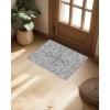 Garvee 2×3 Ft Boho Area Rugs, Modern Machine Washable Area Rug for Living Room Bedroom, Ultra Thin Low Pile Floral Rug, Soft Stain Resistant Carpet with Non Slip Backing(Camel Red)(Dark Grey)