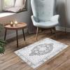Garvee 2×3 Ft Boho Printed Area Rug,Large Soft Washable Area Rug,Distressed Pattern Rugs for Living Room – Non-Slip,Foldable,Low Pile Vintage Boho Carpet for Bedroom,Dining Room, and Office(Gray(Grey)