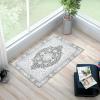 Garvee 2×3 Ft Boho Printed Area Rug,Large Soft Washable Area Rug,Distressed Pattern Rugs for Living Room – Non-Slip,Foldable,Low Pile Vintage Boho Carpet for Bedroom,Dining Room, and Office(Gray(Grey)