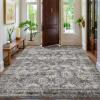 Garvee 2×6 Kitchen Runner Rug Machine Washable Area Rugs Vintage Distressed Door Mats with Non Slip Backing Non Shedding Low Pile Floor Cover Stain Resistant Carpet for Entryway Hallway, Red Brown(Distressed|blue/Grey)