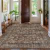 Garvee 2×6 Kitchen Runner Rug Machine Washable Area Rugs Vintage Distressed Door Mats with Non Slip Backing Non Shedding Low Pile Floor Cover Stain Resistant Carpet for Entryway Hallway, Red Brown(Vintage|red)