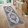 Garvee 2×6 Kitchen Runner Rug Machine Washable Area Rugs Vintage Distressed Door Mats with Non Slip Backing Non Shedding Low Pile Floor Cover Stain Resistant Carpet for Entryway Hallway, Red Brown(Farmhouse|grey)