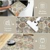 Garvee 2×6 Kitchen Runner Rug Machine Washable Area Rugs Vintage Distressed Door Mats with Non Slip Backing Non Shedding Low Pile Floor Cover Stain Resistant Carpet for Entryway Hallway, Red Brown(Distressed|colorful)