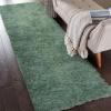 Garvee 2×6 Runner Rug for Hallway Non-Slip Stain Resistant Fluffy Nursery Rug Ultra Soft Shag Throw Carpet Solid Color Floor Carpet for Bedroom Bedside Kids Room Girls Room Home Decor, Mint Green
