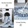Garvee 2×6 ft Area Rugs for Living Room, Vintage Machine Washable Rug,Low Pile Print Large Rug with Rubber Backing Non-Slip Carpet for Bedroom,Kitchen,Dining Room,Home Office,Home Decor(Blue(Blue)