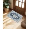 Garvee 2×6 ft Area Rugs for Living Room, Vintage Machine Washable Rug,Low Pile Print Large Rug with Rubber Backing Non-Slip Carpet for Bedroom,Kitchen,Dining Room,Home Office,Home Decor(Blue(Blue)