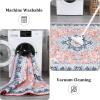 Garvee 2×6 ft Area Rugs for Living Room, Vintage Machine Washable Rug,Low Pile Print Large Rug with Rubber Backing Non-Slip Carpet for Bedroom,Kitchen,Dining Room,Home Office,Home Decor(Blue(Pink)