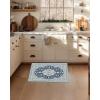 Garvee 2×6 ft Area Rugs for Living Room, Vintage Machine Washable Rug,Low Pile Print Large Rug with Rubber Backing Non-Slip Carpet for Bedroom,Kitchen,Dining Room,Home Office,Home Decor(Blue(Blue)