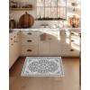 Garvee 2×6 ft Area Rugs for Living Room, Vintage Machine Washable Rug,Low Pile Print Large Rug with Rubber Backing Non-Slip Carpet for Bedroom,Kitchen,Dining Room,Home Office,Home Decor(Blue(Grey)