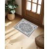 Garvee 2×6 ft Area Rugs for Living Room, Vintage Machine Washable Rug,Low Pile Print Large Rug with Rubber Backing Non-Slip Carpet for Bedroom,Kitchen,Dining Room,Home Office,Home Decor(Blue(Grey)