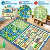 Garvee 4×6 Rugs for Kids Room, Washable Playroom Rug Hopscotch＆Ludo Game Area Rugs with Colors, Non Slip Ultra Soft Educational Learning Carpet Stain Resistant City Road Mats for Children Baby Toddler(City Life)