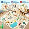 Garvee 4×6 Rugs for Kids Room, Washable Playroom Rug Hopscotch＆Ludo Game Area Rugs with Colors, Non Slip Ultra Soft Educational Learning Carpet Stain Resistant City Road Mats for Children Baby Toddler(Animals)